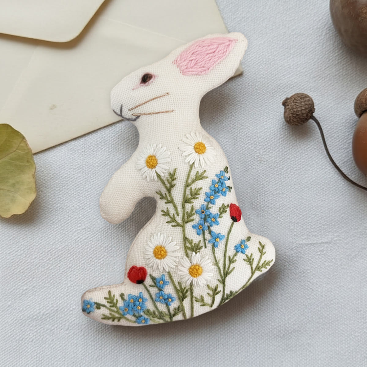 Rubbyoo Rabbit Embroidery Kit - Wildflowers | Beautiful Flower Art | Special Holiday Craft - image 4