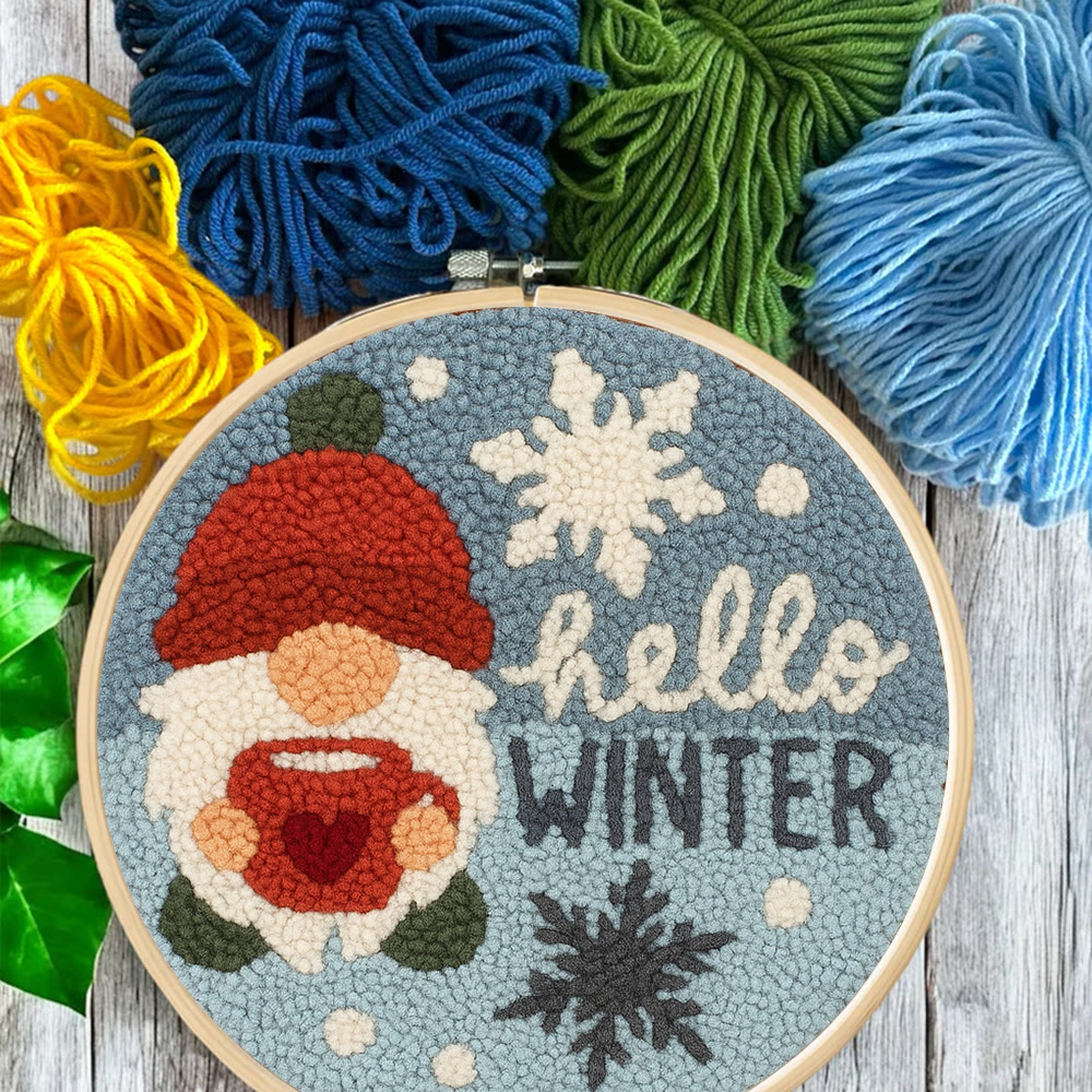 Winter Gnome Punch Needle Kit - Diy Christmas Handicraft | Unique Winter Decoration  - image 6