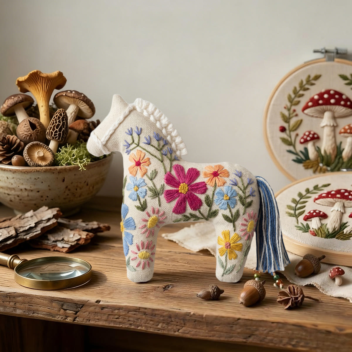 Rubbyoo Dala Horse Embroidery Kit - Spring Flower | Floral Handmade Art | Creative Animal Ornament - image 5