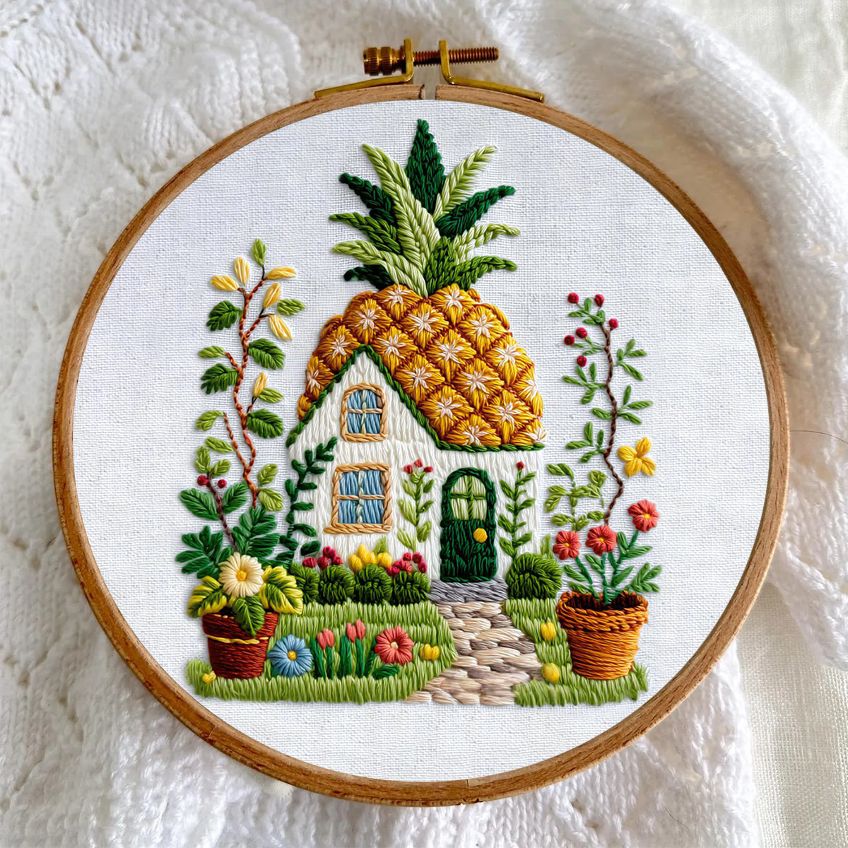 Rubbyoo Embroidery Kit - Pineapple Roof Cottage | Simple Handcraft | Charming Gift Option - image 6