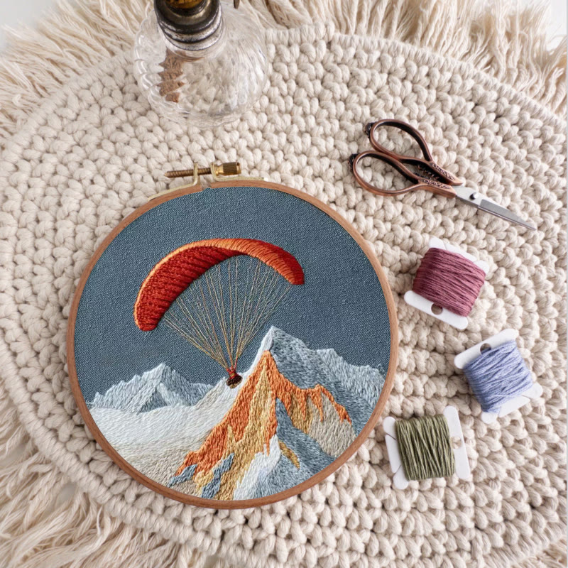Rubbyoo Embroidery Kit - Mountain Paragliding Adventure | Beginner-friendly DIY Craft | Gift-ready Adventure-themed Kit - image 9