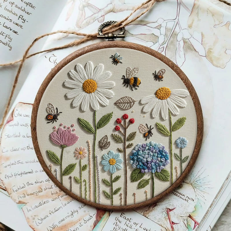 Rubbyoo Embroidery Kit - Spring Daisy | Easy Stitch Pattern | Ideal For Decoration - image 6