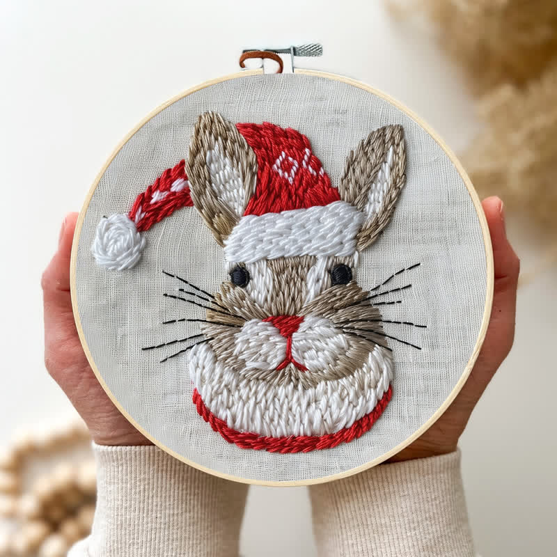 Rubbyoo Embroidery Kit - "Winter Bunny" Christmas Rabbit - image 4
