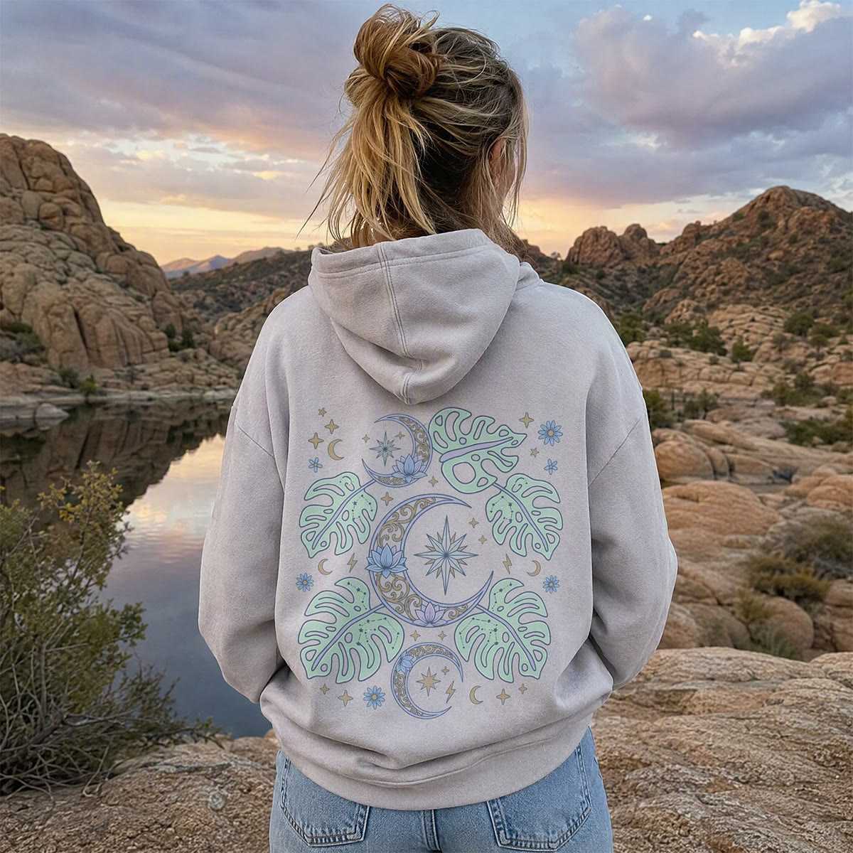 Rubbyoo Magical  Celestial Leaves Unisex Hoodie  - image 4
