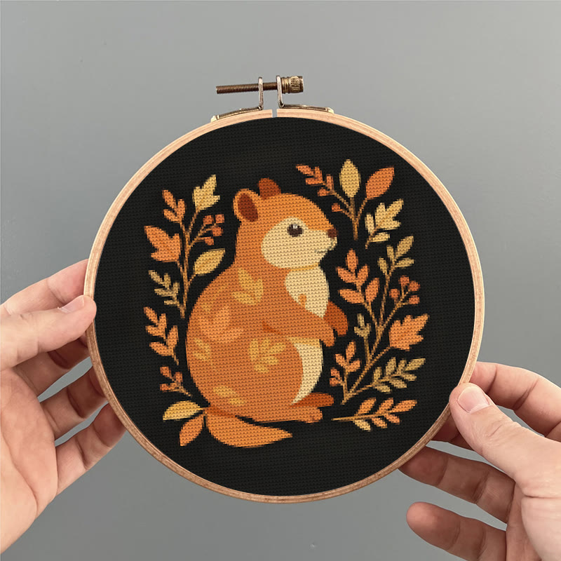  Cross Stitch Kit - Fall Squirrel | Halloween Autumn Craft |  Diy Animals Needlepoint - image 8