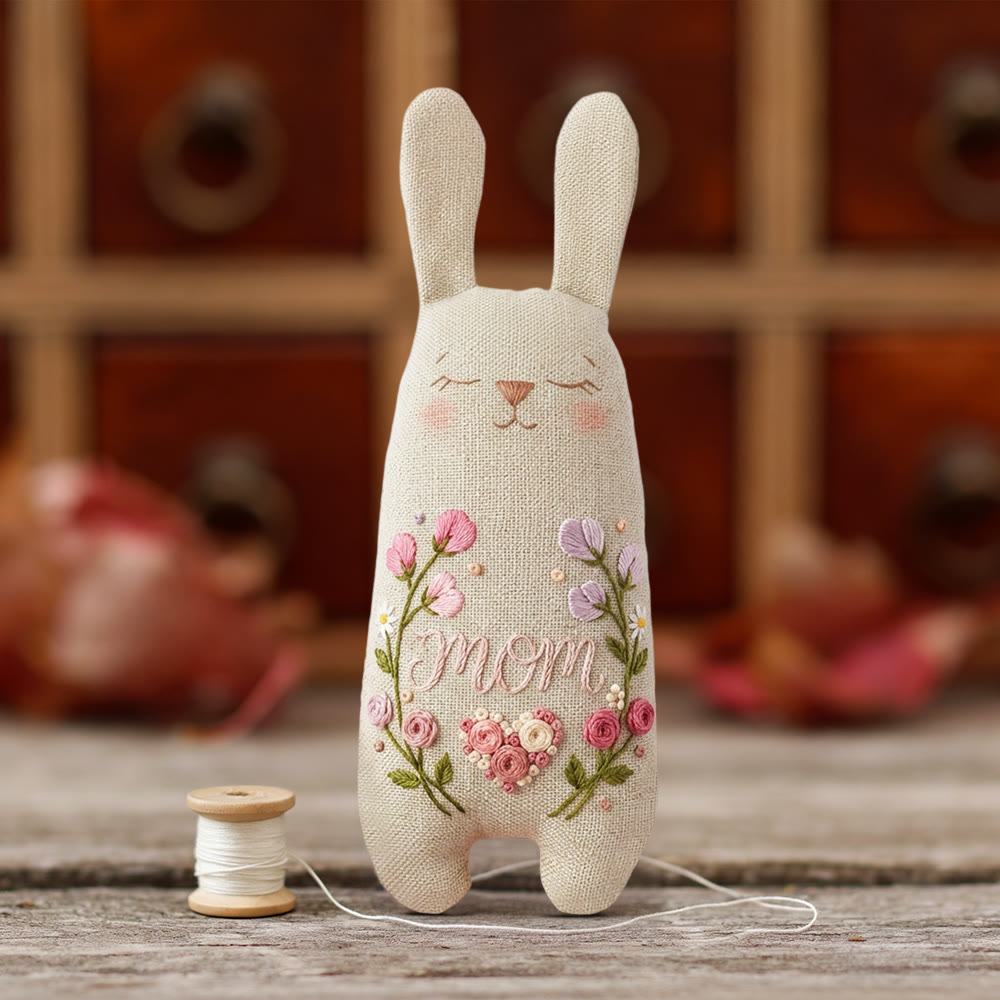 Rubbyoo Bunny Toy Embroidery Kit - Love For Mom | Unique Floral Art | Sewing Bunny Dolls - image 9