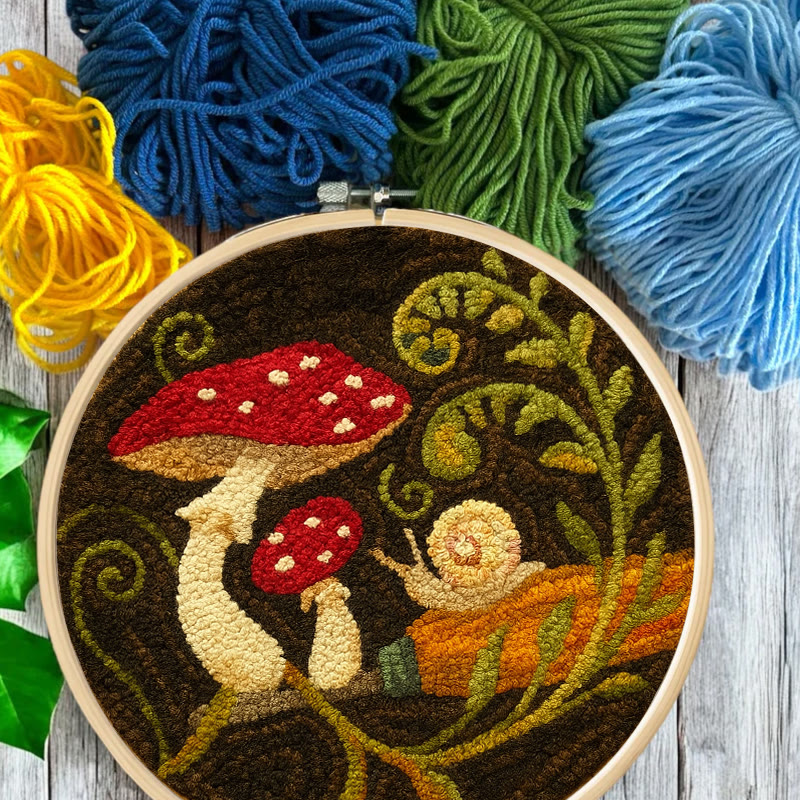Cute Mushroom Punch Needle Kit - Wall Ornament Gift | Beginner Handmade Needlework - image 9