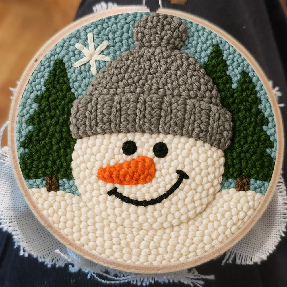Adorable Snowman Punch Needle Kit – Newbie-friendly Craft | Cozy Winter-themed Handmade Wall Decor - image 7
