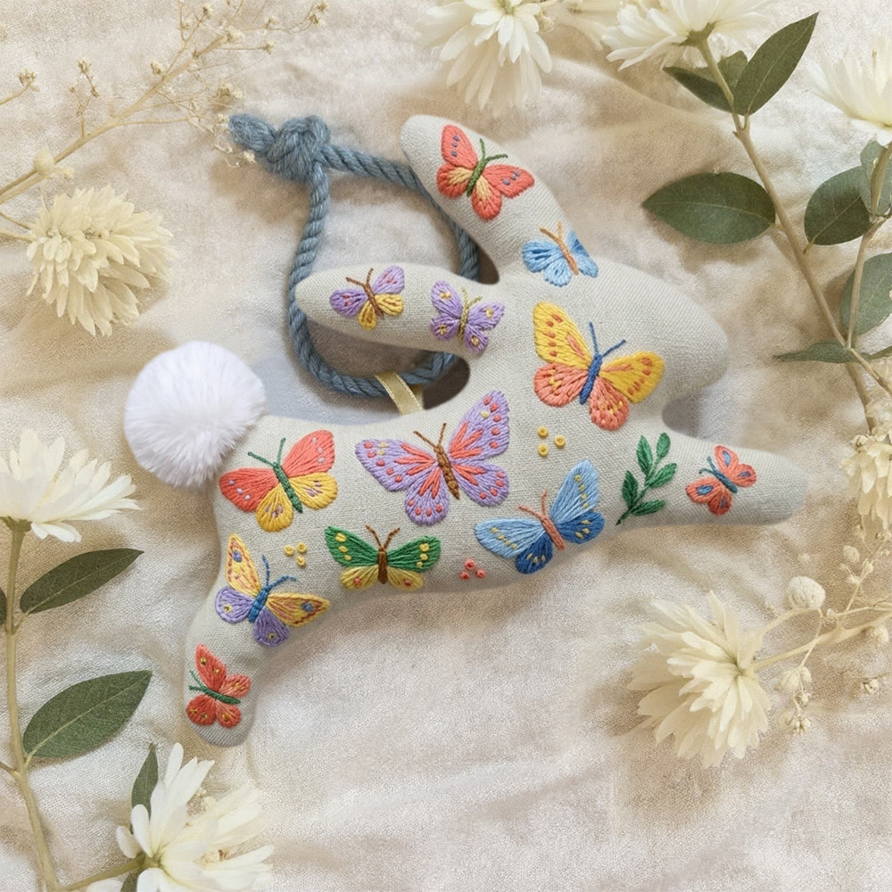 Rubbyoo Rabbit Embroidery Kit - Stunning Butterfly | Creative Wall Hanging | Handmade Baby Toy  - image 3