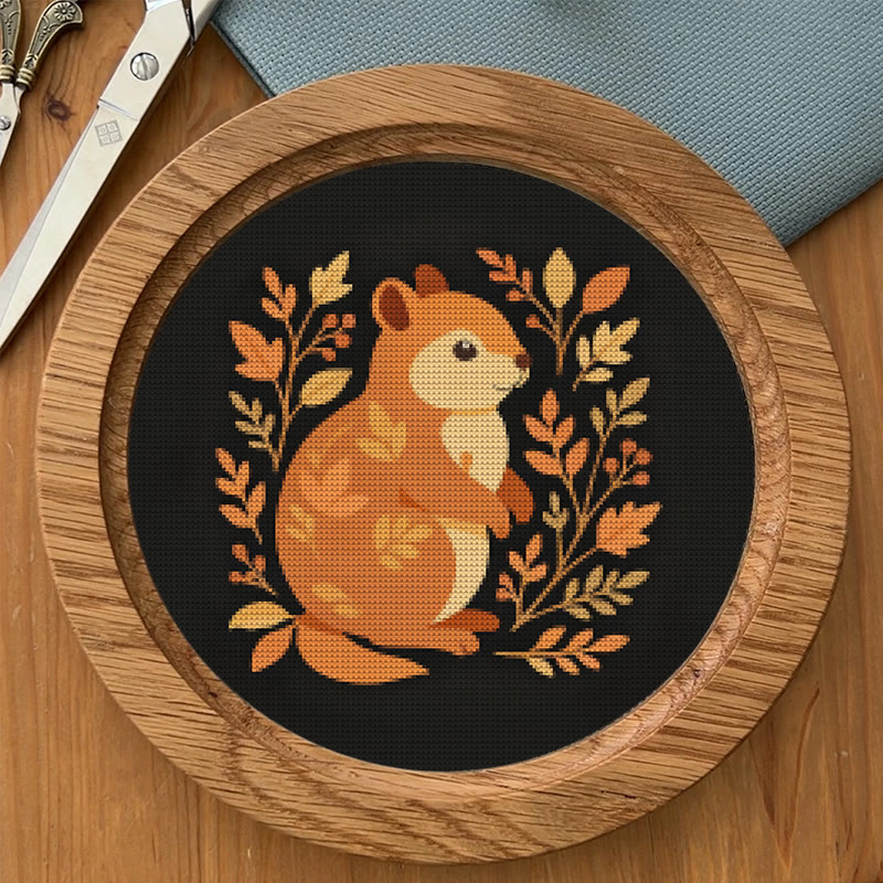  Cross Stitch Kit - Fall Squirrel | Halloween Autumn Craft |  Diy Animals Needlepoint - image 7