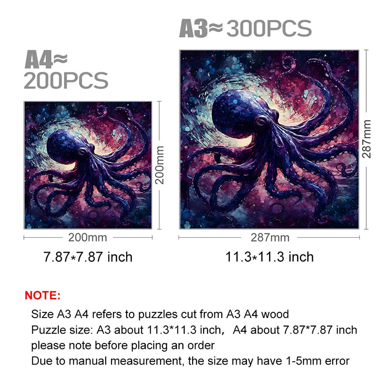 Evil Octopus - Wooden Jigsaw Puzzle