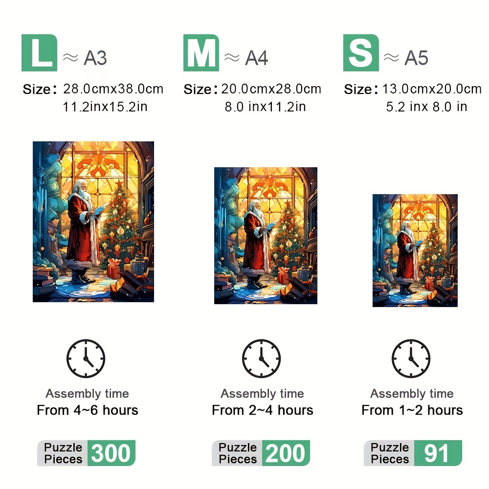 Christmas Thanksgiving Window Santa Claus - Wooden Jigsaw Puzzles