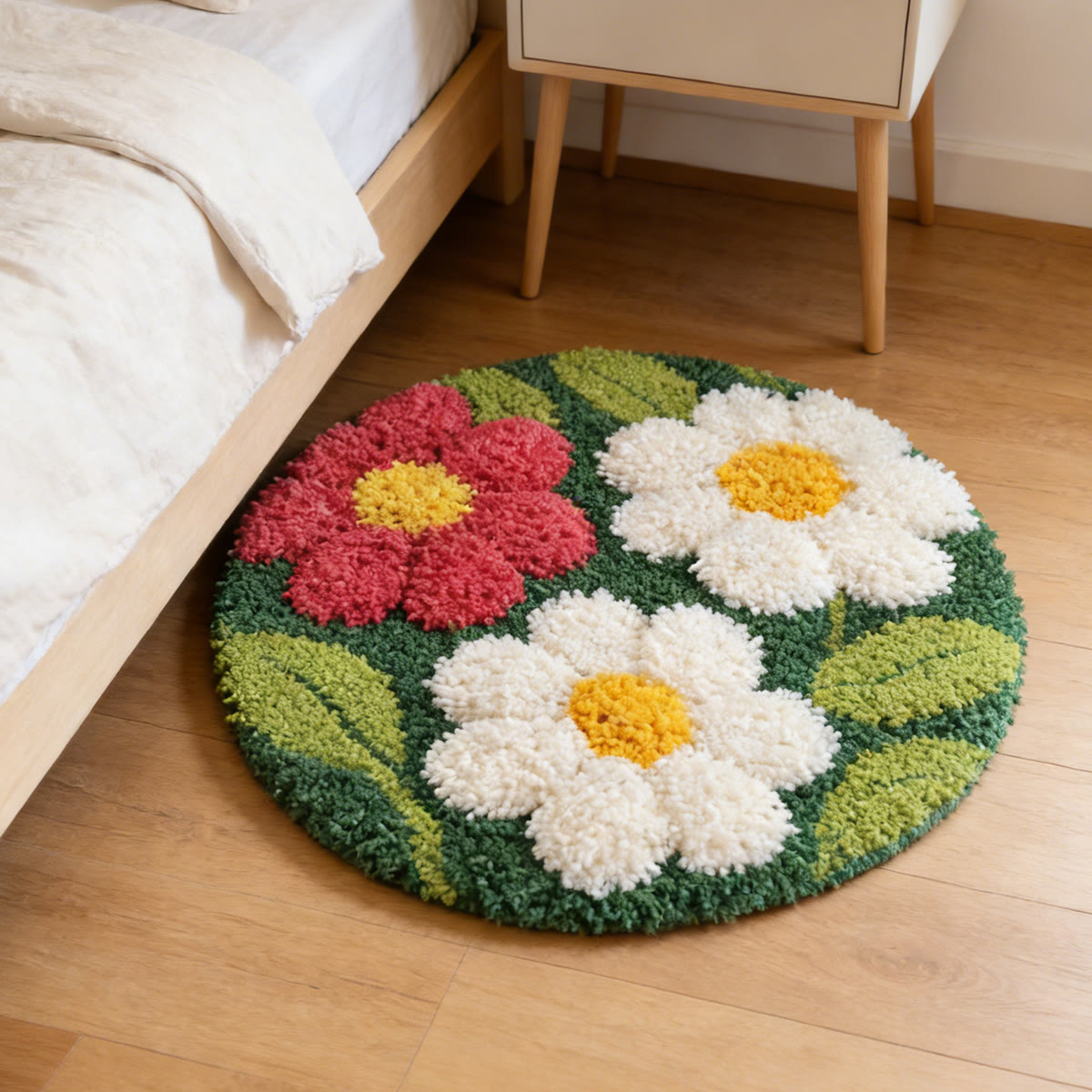 Rubbyoo Latch Hook Rug Kit - Spring Flowers | Tufted Floor Carpet | Diy Home Decor - image 5