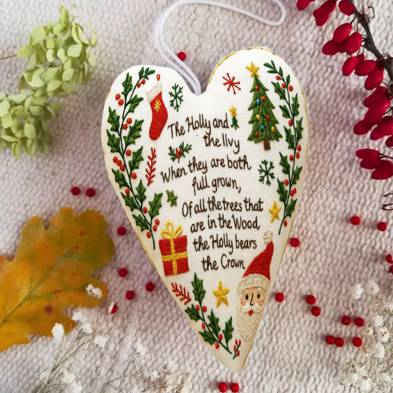 Rubbyoo Heart Embroidery Kit - Christmas Carol | Diy Christmas Ornament | Nice Gift For Friend - image 5