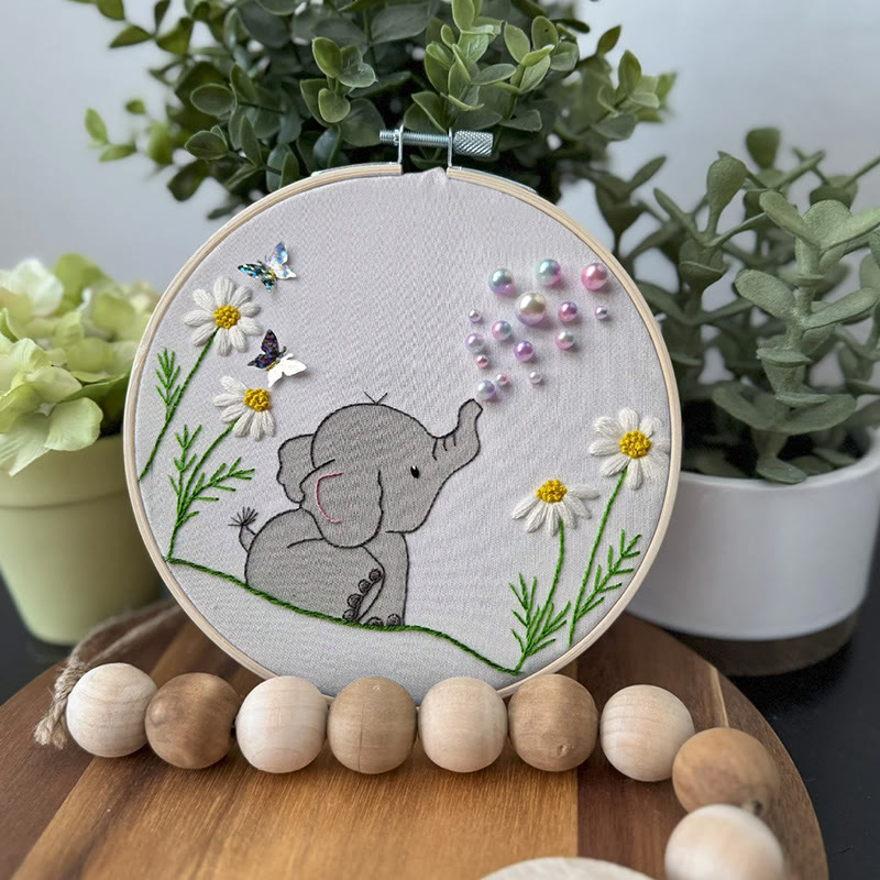Rubbyoo Bead Embroidery Kit - Baby Elephant | Diy Animal Craft | Perfect Art For Home Decor  - image 4
