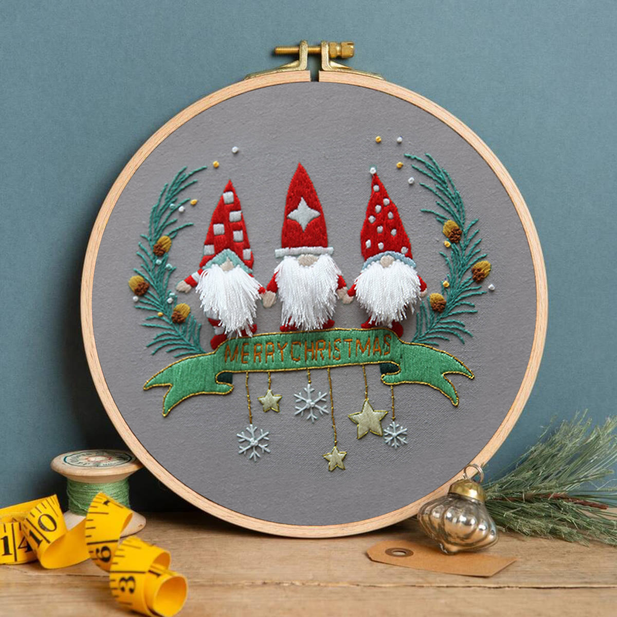 Rubbyoo Embroidery Kit-Three Santa Claus  - image 3