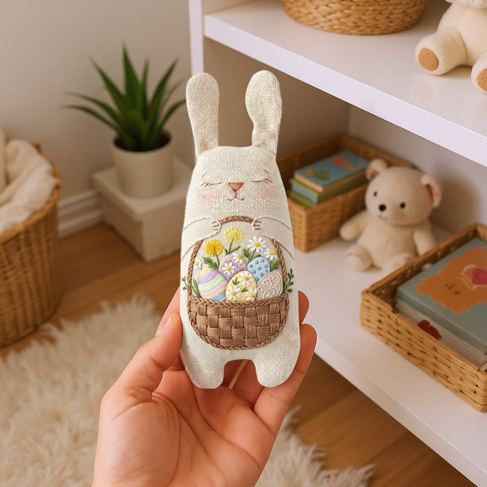Rubbyoo Bunny Toy Embroidery Kit - Easter Egg Basket | Festive Stuffed Bunny Craft | Animal Sewing Kit - image 9