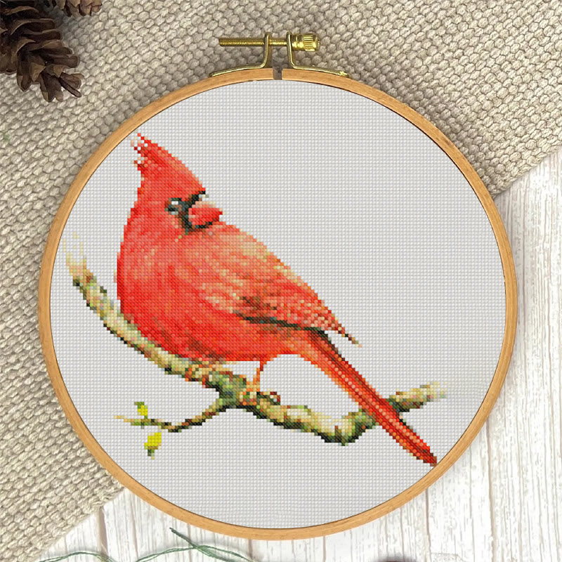  Cross Stitch Kit - Red Cardinal | Handmade Christmas Ornaments | Easy Bird Needlepoint  - image 5