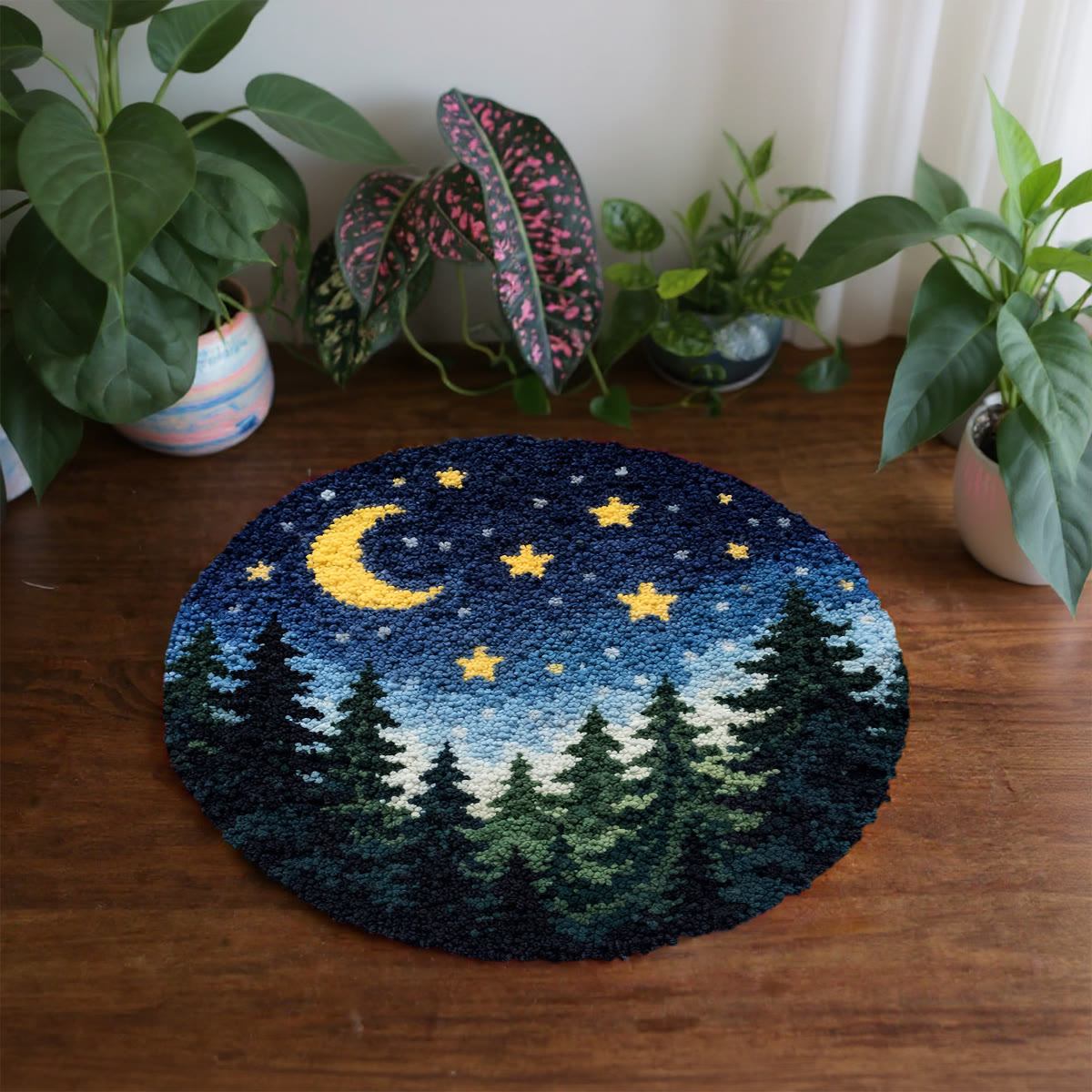 Rubbyoo Latch Hook Rug Kit - Shimmering Forest | Diy Landscape Craft | Bathroom Floor Mat - image 6