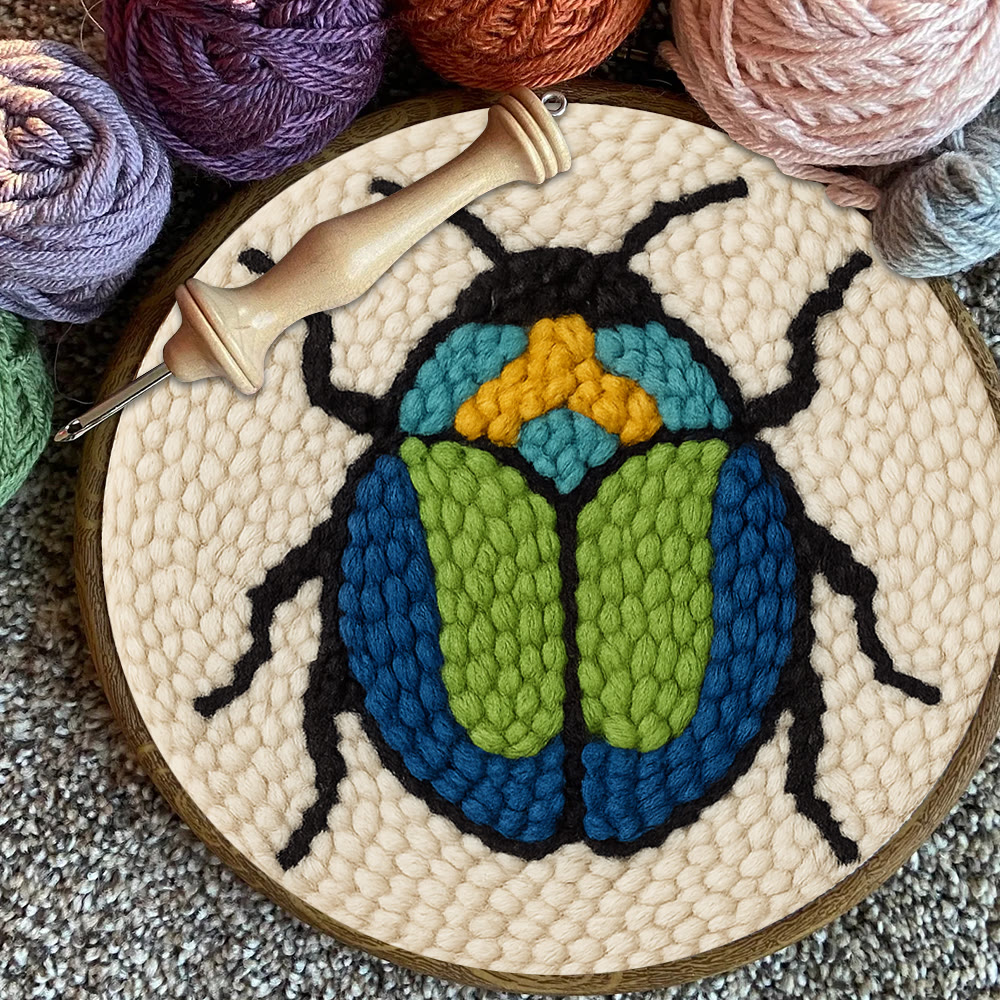 Scarab Beetle Punch Needle Kit - Creative Wall Decor | Diy Insect Artwork Gift  - image 4