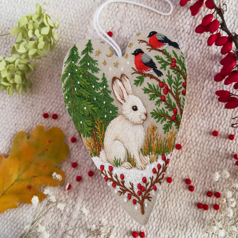 Rubbyoo Heart Embroidery Kit - Lovely Rabbit |  Beginners Sewing Decorations | Christmas Handmade Decor  - image 8