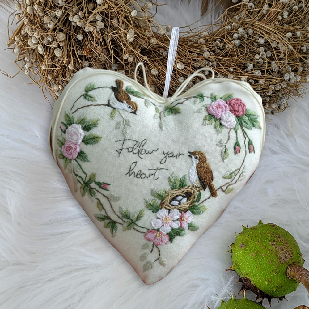 Rubbyoo Heart Embroidery Kit - Follow Your Heart | Handmade Heart Decor | Diy Craft For Friend  - image 8