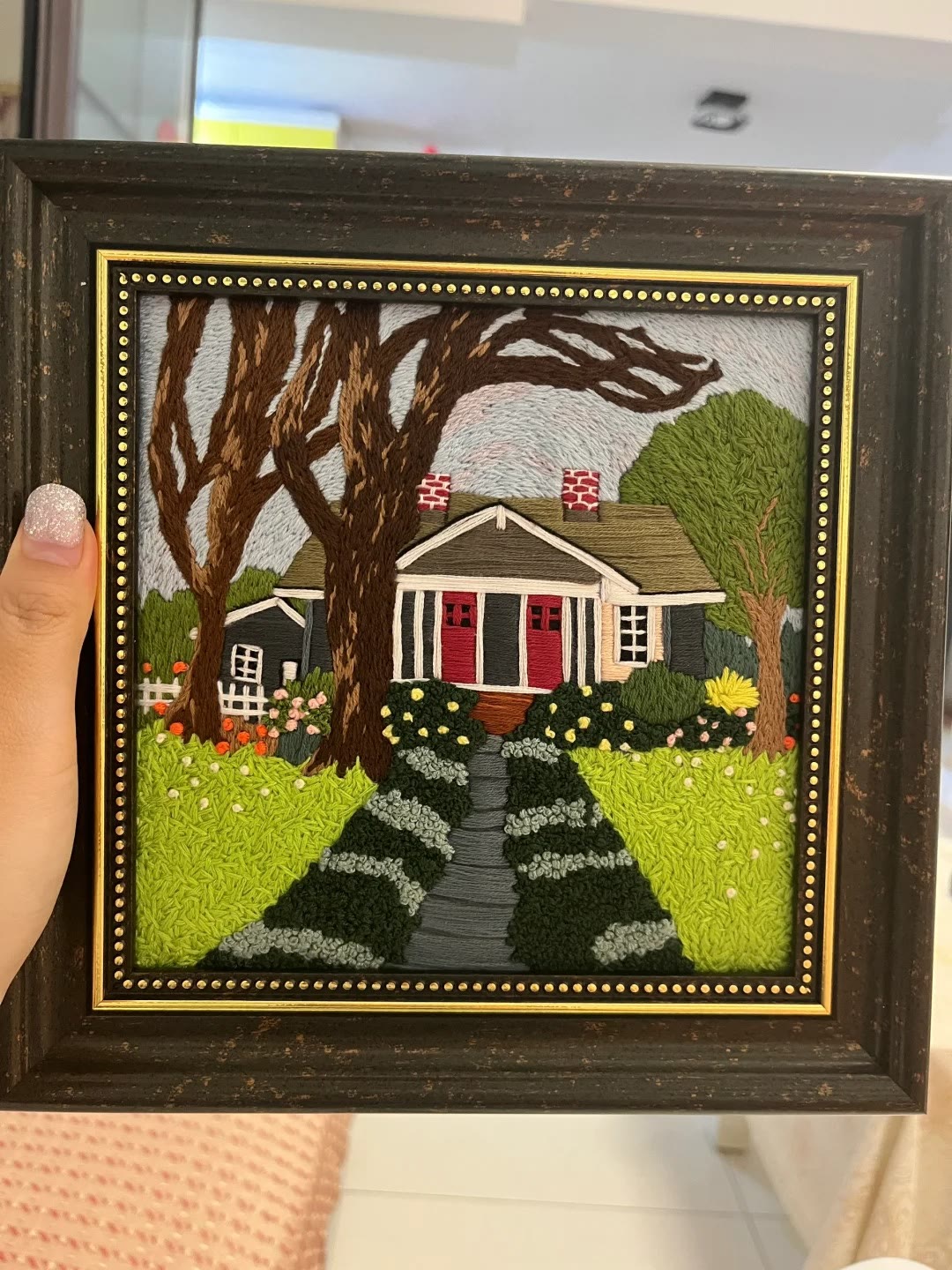 Rubbyoo Embroidery Kit - Scenery Series Needlecraft | Diy Home Decor | Unique Housewarming Gift - Mountain House - image 7