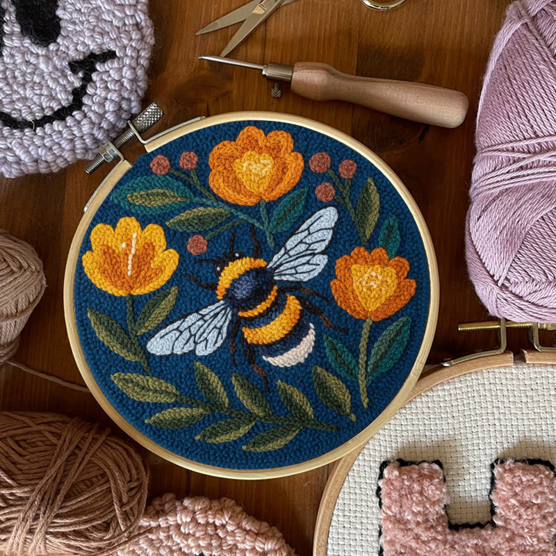 Bumblebee And Orange Blossom Punch Needle Kit – Entry-Level Handmade Craft | Top Gifting Option - image 9
