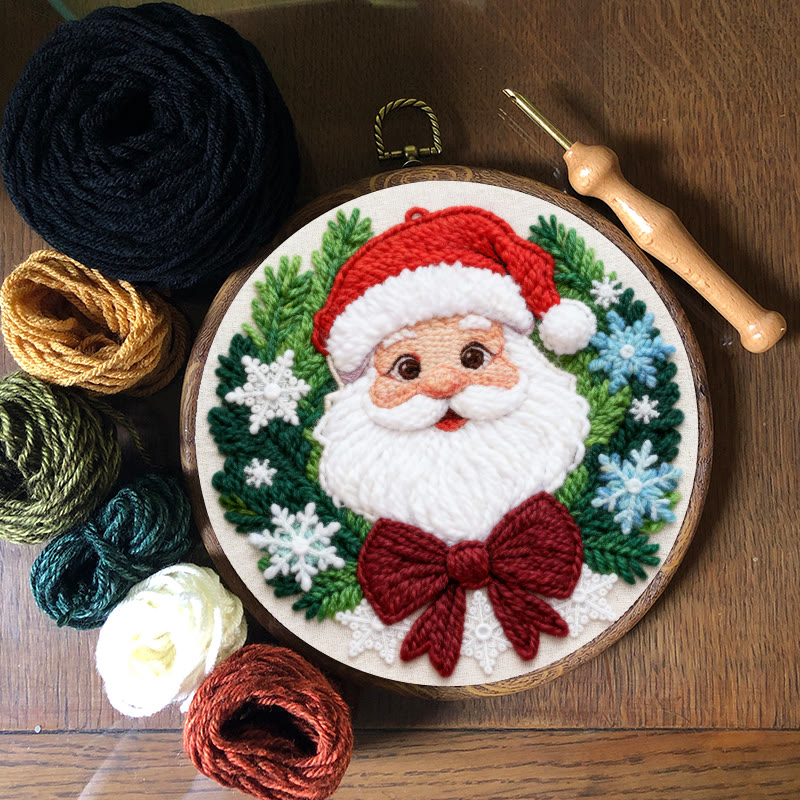Happy Santa Claus Punch Needle Kit - Diy Beginner Handicraft | Christmas Tree Hanging Art - image 9