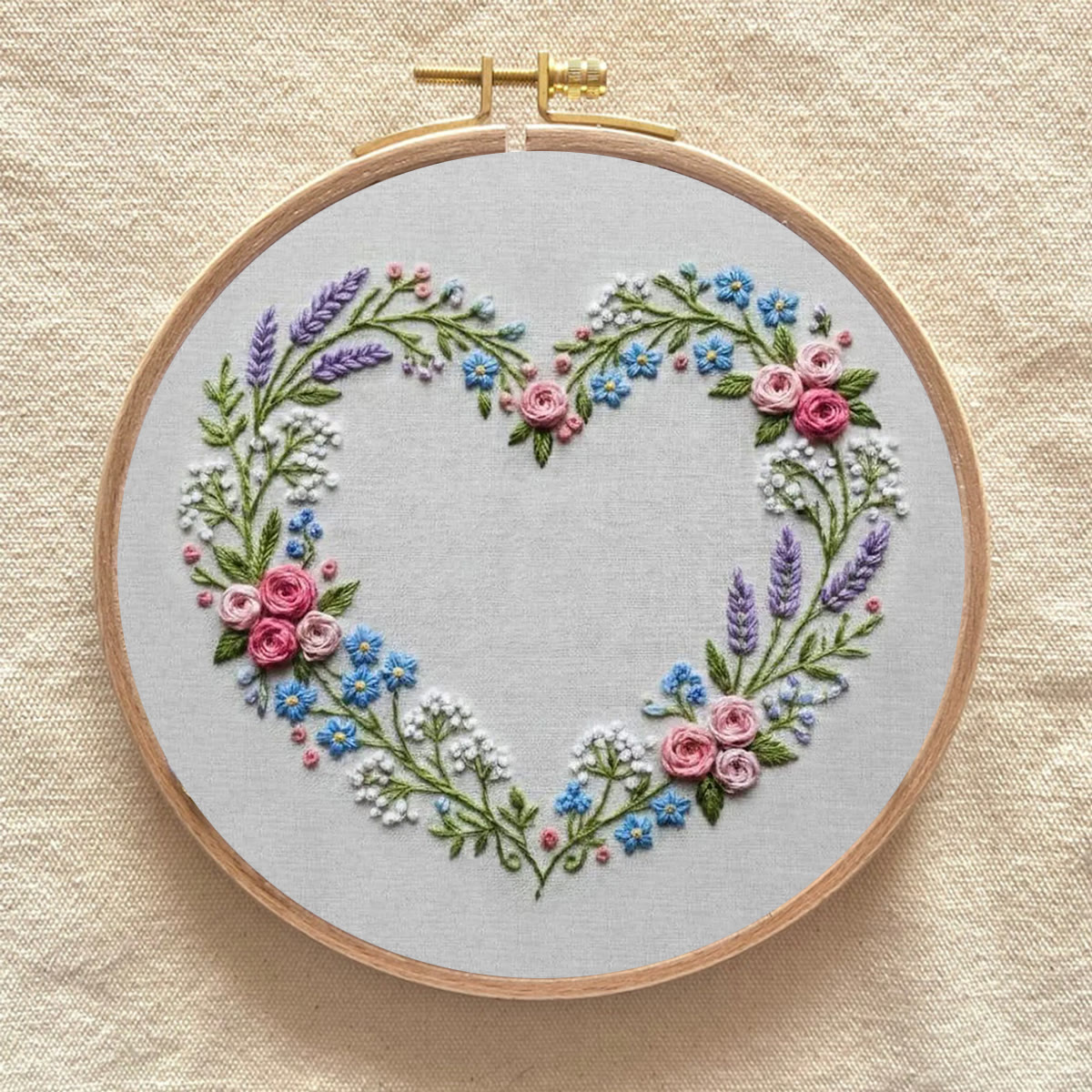 Rubbyoo Embroidery Kit - Floral Heart Design | Flowers Home Decor | Beginner Easy Handicraft  - image 8
