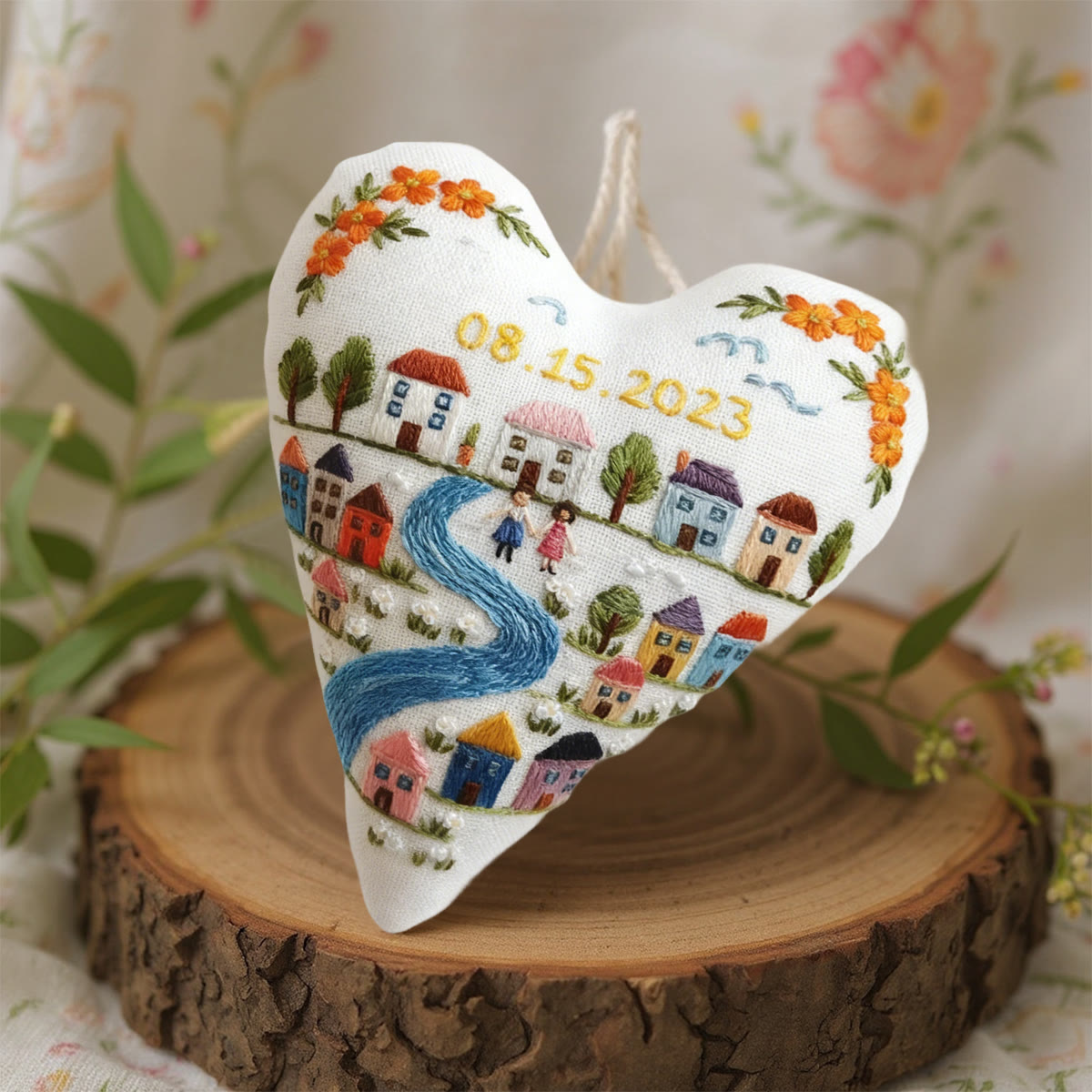 Rubbyoo Heart Embroidery Kit - Happy House | Personalized Hanging Gift | Nice Gift Idea  - image 6