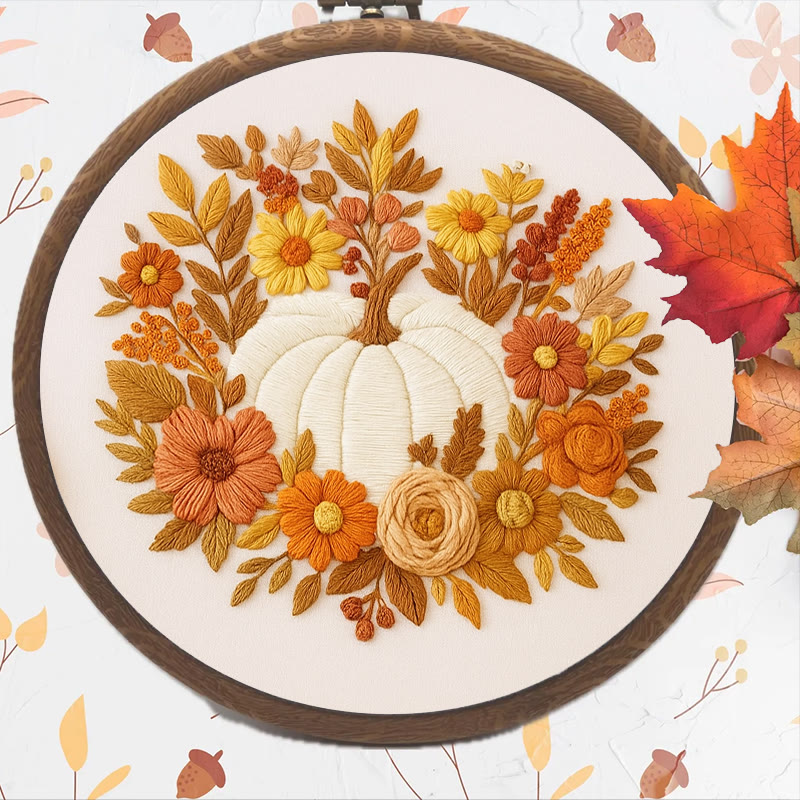 Rubbyoo Embroidery Kit - Autumn Pumpkin |  Perfect  Fall Craft | Halloween Decor Project - image 7