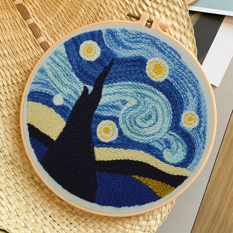  Starry Night Sky Punch Needle Kit - Beginner's Needle Set | Diy Landscape Craft  - image 8