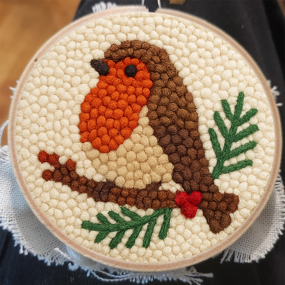 Branch-Perched Robin Punch Needle Kit – Delightful Decor Addition | Uncomplicated Handcraft Art - image 6