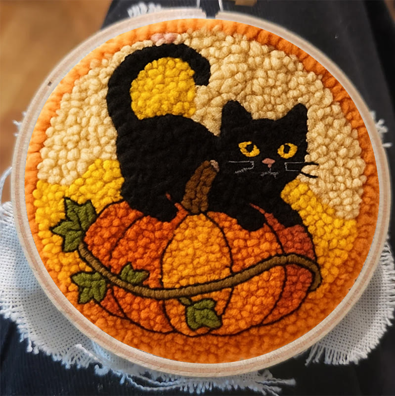 Black Kitten Punch Needle Kit - Cute Animal Craft | Perfect For Halloween Decor - image 5