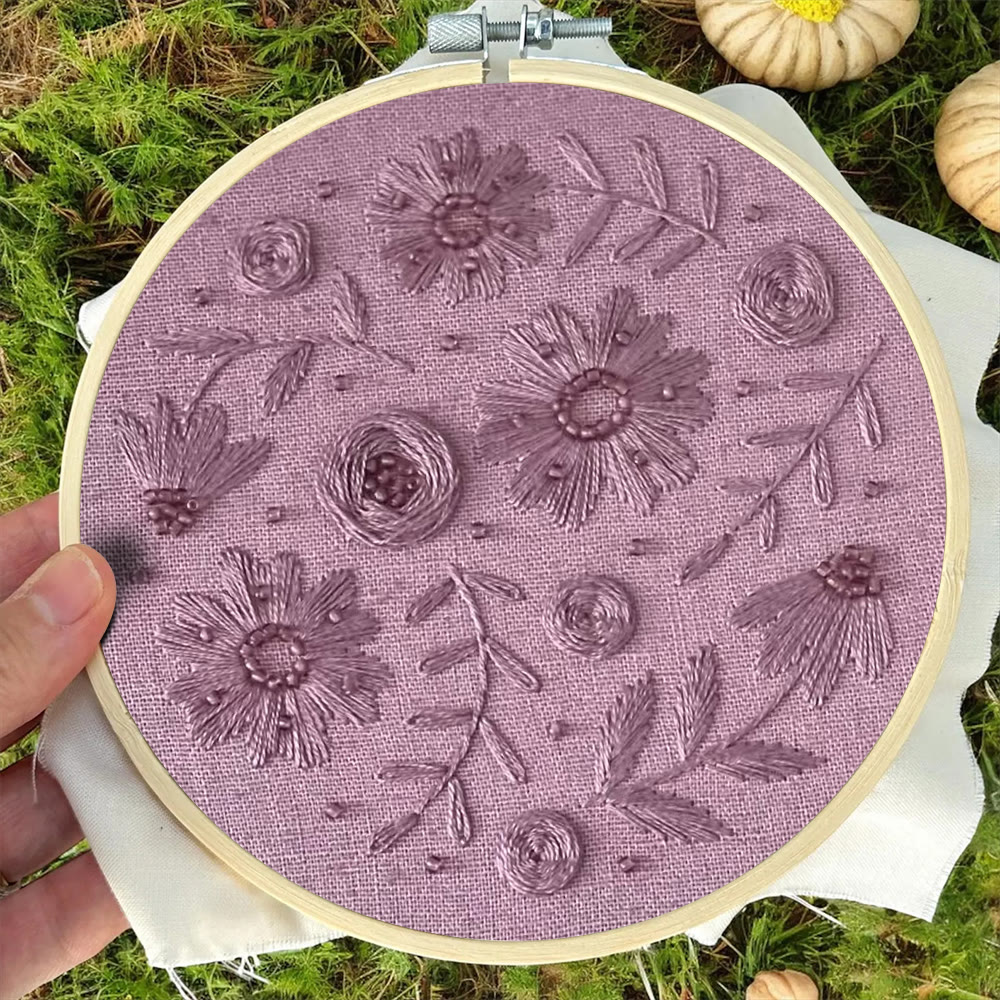 Rubbyoo Embroidery Kit - Purple Charm | Diy Floral Artwork | Easy Handmade Craft For Beginner - image 7