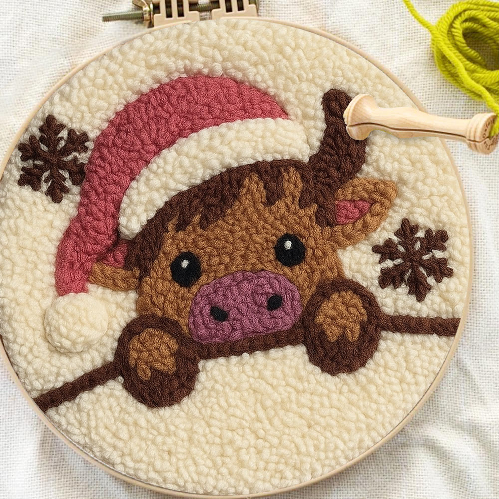 Adorable Cow Punch Needle Kit - Lovely Animal Craft | Christmas Decorative Artwork - image 10