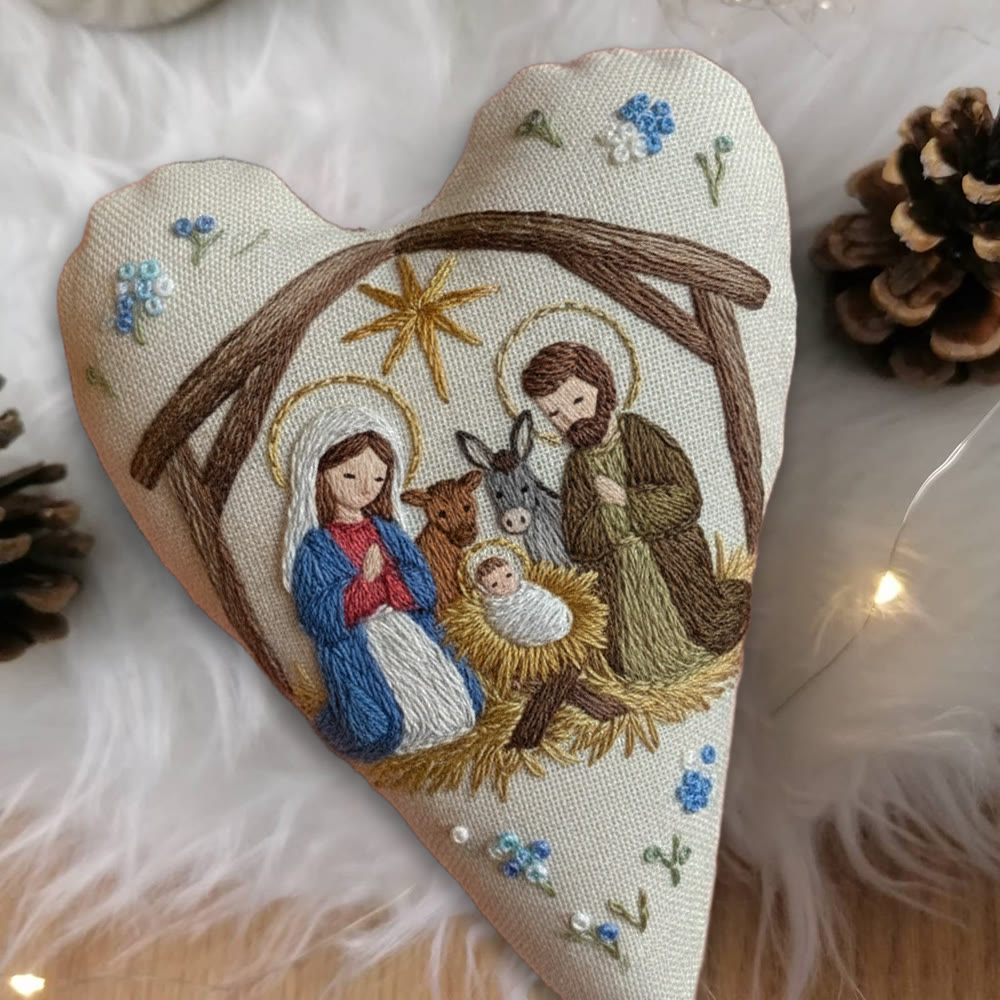 Rubbyoo Heart Embroidery Kit - Nativity Scene | Christmas Decoration | Meaningful Gift For Religious Enthusiasts - image 5