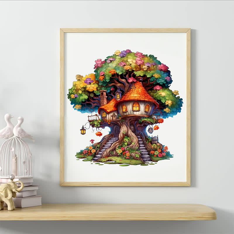 Rubbyoo Mushroom home - Wooden Jigsaw Puzzle