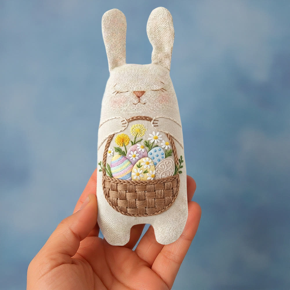 Rubbyoo Bunny Toy Embroidery Kit - Easter Egg Basket | Festive Stuffed Bunny Craft | Animal Sewing Kit - image 7