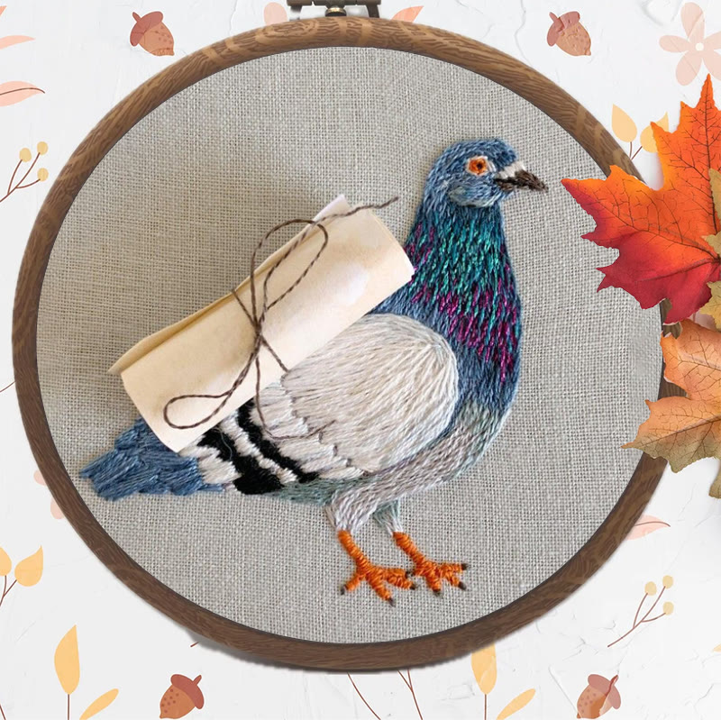 Rubbyoo Embroidery Kit - Carrier Pigeon | Diy Bird Handicraft | Creative Home Decor - image 5