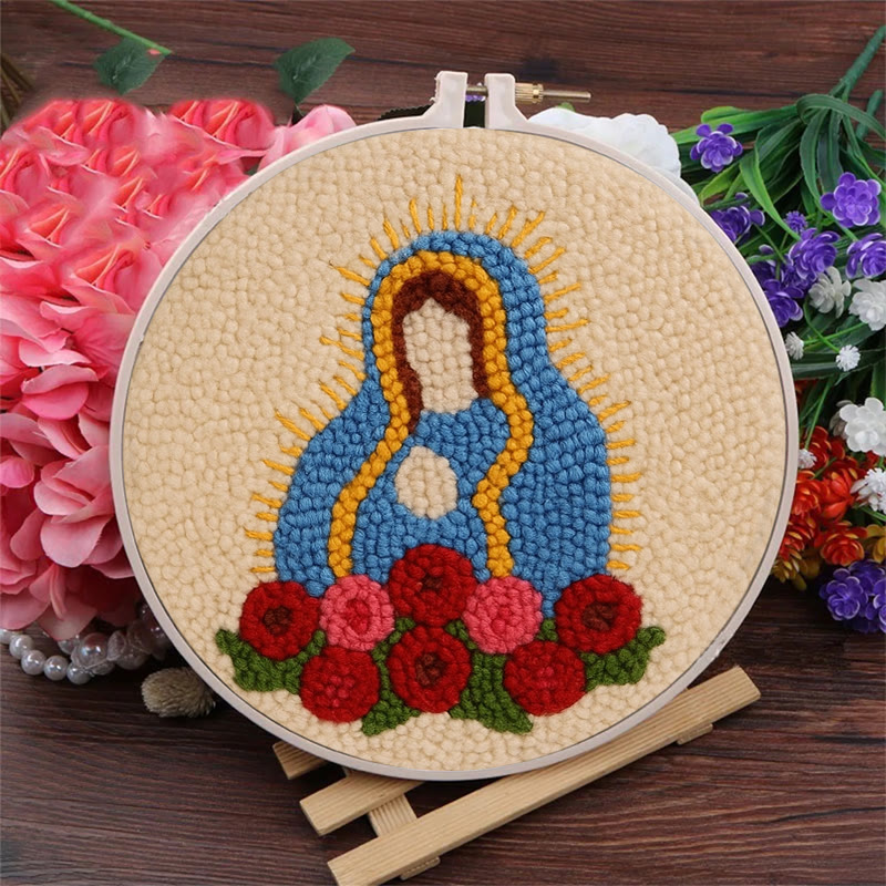  Our Lady Of Altagracia Punch Needle Kit - Handmade Stitch Art | Nice Wall Hanging Creation - image 8