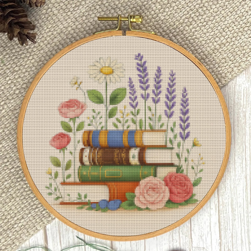  Cross Stitch Kit - Floral Book | Unique Handmade Collection | Nice Gifts For Book Lovers - image 4