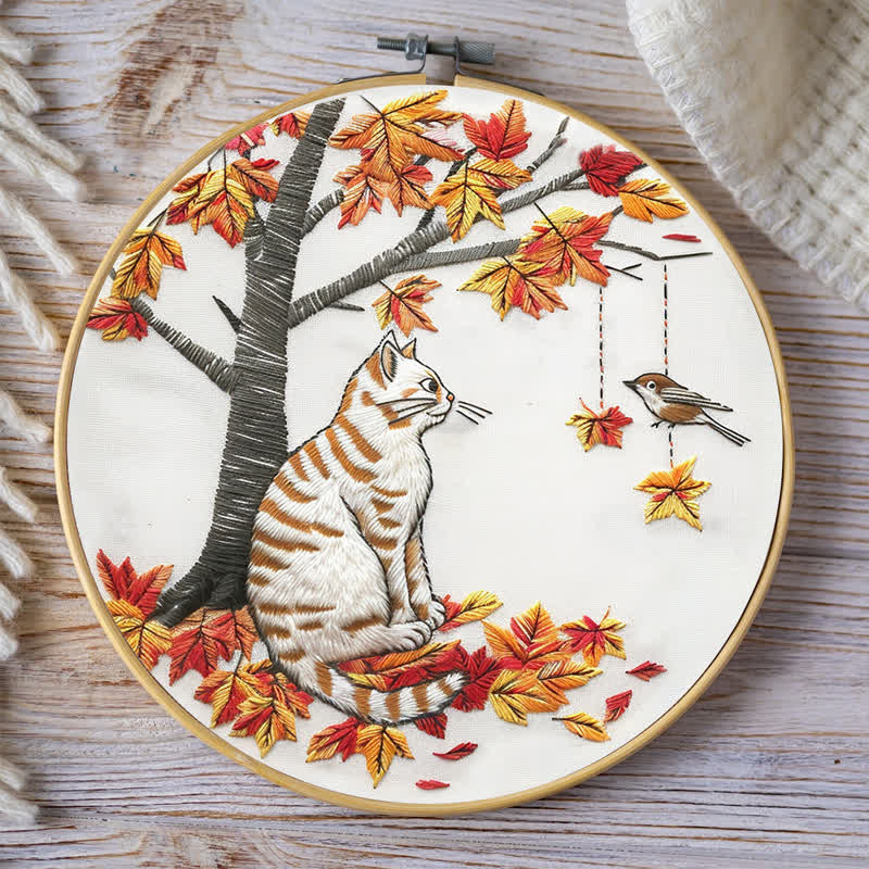 Rubbyoo Embroidery Kit - Autumn cat - image 9