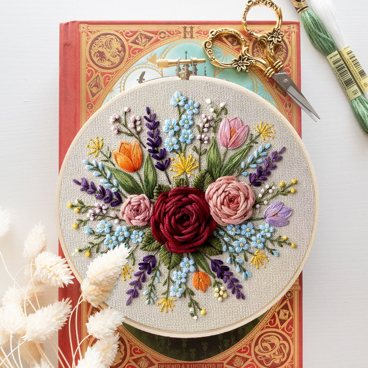 Rubbyoo Embroidery Kit - Romantic Roses | Handmade Gift For Her | Diy Valentine Day Gift - image 11