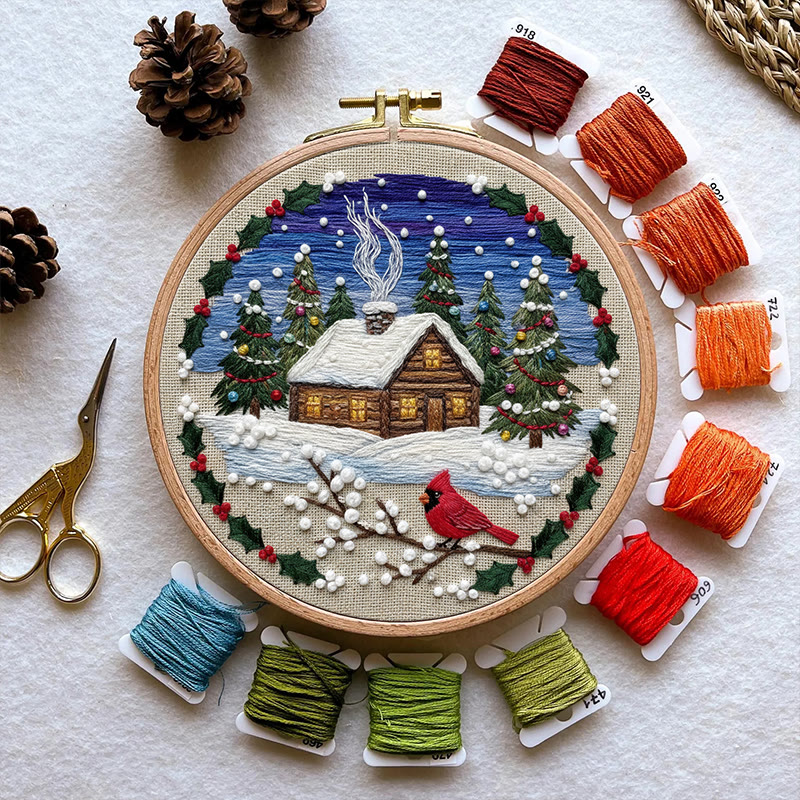 Rubbyoo Embroidery Kit - Christmas Town | Diy Christmas Collection | Unique Home Decor - image 7