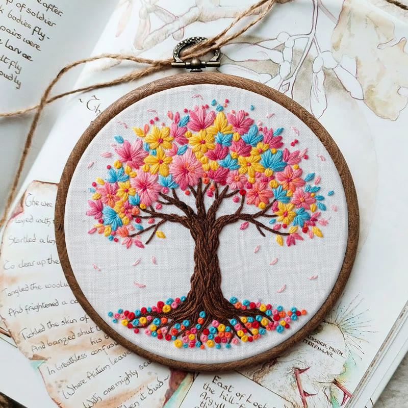 Rubbyoo Embroidery Kit - Rainbow Blossom Tree | Playful Craft | Vibrant Accent - image 9