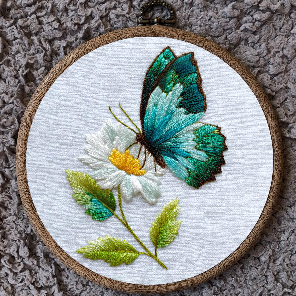 Rubbyoo Embroidery Kit - Butterfly And Daisy | Starter Friendly Craft | Delicate Home Charm - image 11