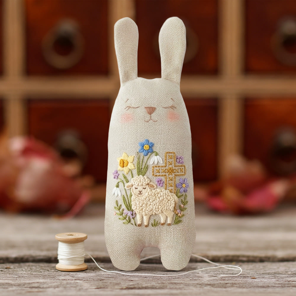 Rubbyoo Bunny Toy Embroidery Kit - Cross And Sheep | Eligious Christian Gift |handmade Bunny Craft  - image 9