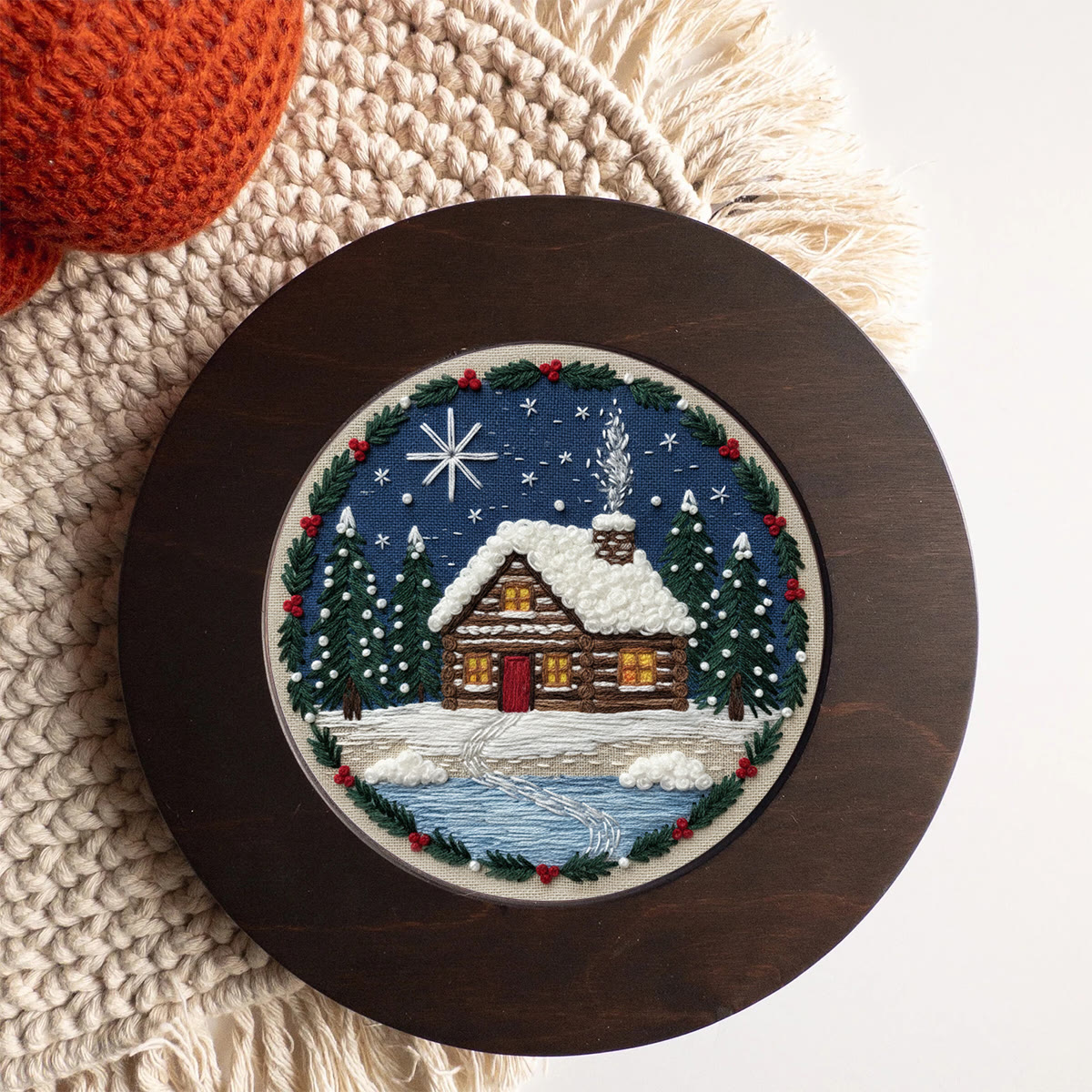Rubbyoo Embroidery Kit - Christmas Snow Scene | Stitch Art For Beginner | Perfect Wall Hanging  - image 5